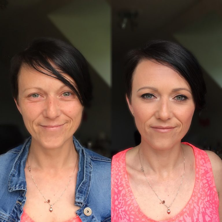 green eyed woman makeover before and after